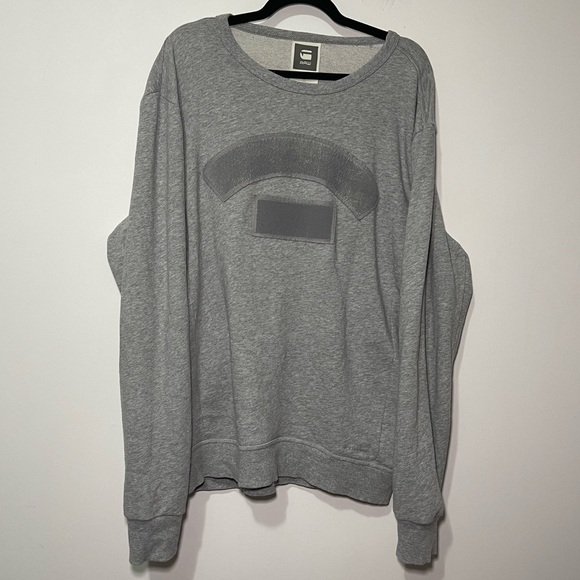 G-Star RAW Men’s Grey Graphic crewneck fleece loungewear Sweatshirt in size XXL - Picture 1 of 8